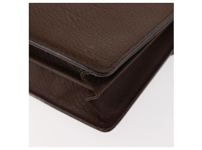 BURBERRY Clutch Bag Leather Brown Gold Auth ep11492 Golden - view 12