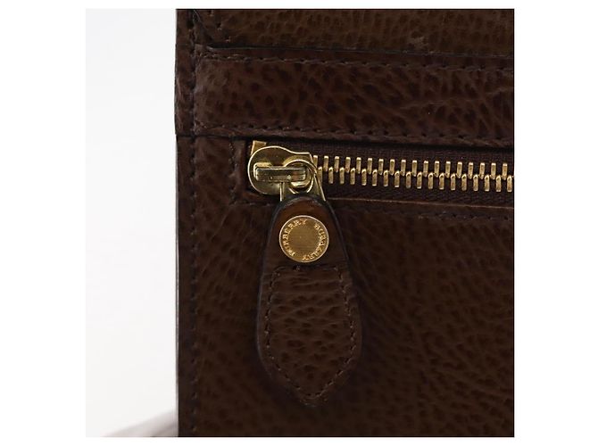 BURBERRY Clutch Bag Leather Brown Gold Auth ep11492 Golden - view 13