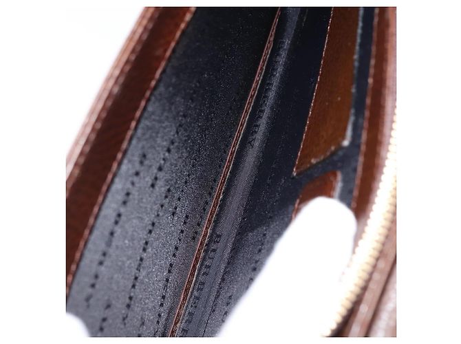 BURBERRY Clutch Bag Leather Brown Gold Auth ep11492 Golden - view 21