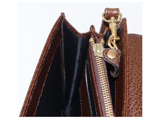 BURBERRY Clutch Bag Leather Brown Gold Auth ep11492 Golden - view 22