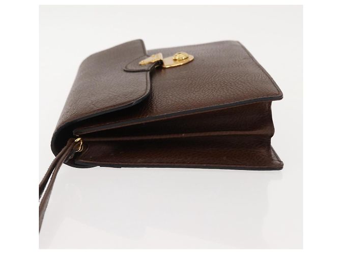 BURBERRY Clutch Bag Leather Brown Gold Auth ep11492 Golden - view 5