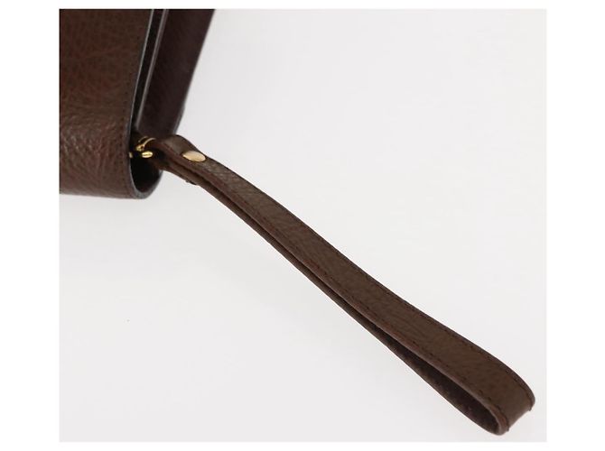 BURBERRY Clutch Bag Leather Brown Gold Auth ep11492 Golden - view 7