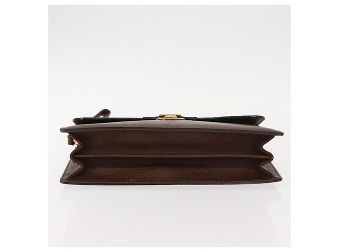 BURBERRY Clutch Bag Leather Brown Gold Auth ep11492 Golden - view 8