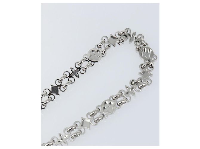 LOUIS VUITTON Cintura a Spalla in Catena Metal 25,6"" Argento LV Auth 150636 - vista 9