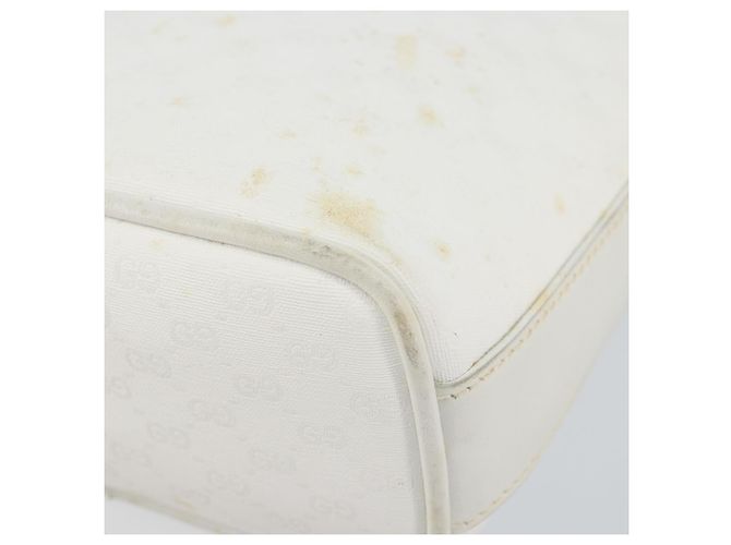 Gucci Borsa a Spalla Micro GG Supreme PVC Bianco Oro 007 115 1095 Auth ep11655 D'oro - vista 10