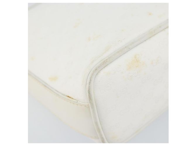 Gucci Borsa a Spalla Micro GG Supreme PVC Bianco Oro 007 115 1095 Auth ep11655 D'oro - vista 11