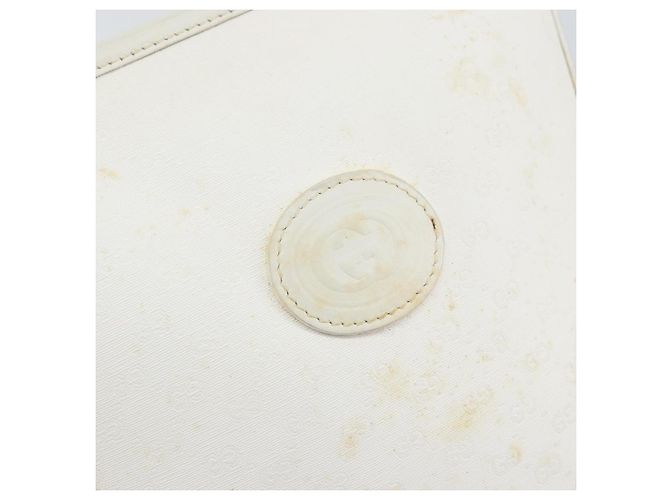 Gucci Borsa a Spalla Micro GG Supreme PVC Bianco Oro 007 115 1095 Auth ep11655 D'oro - vista 15