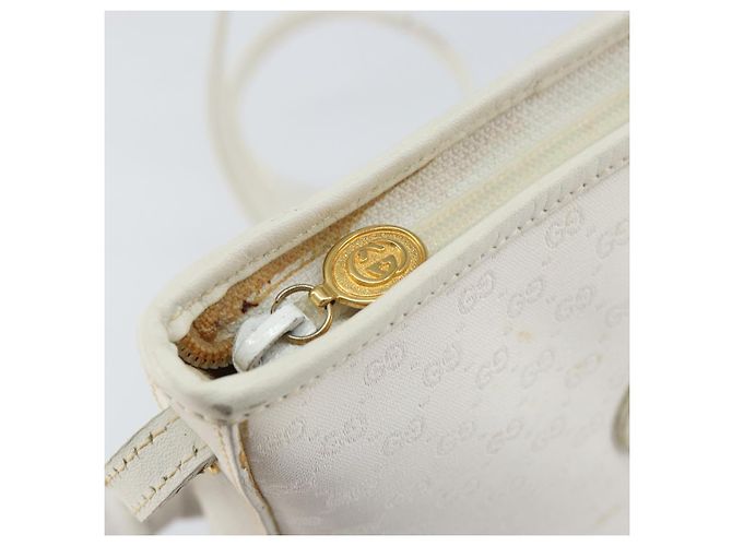 Gucci Borsa a Spalla Micro GG Supreme PVC Bianco Oro 007 115 1095 Auth ep11655 D'oro - vista 16