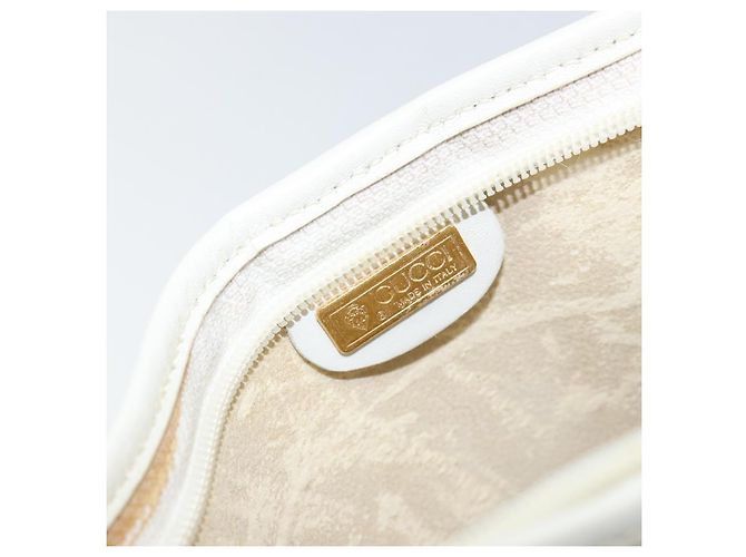 Gucci Borsa a Spalla Micro GG Supreme PVC Bianco Oro 007 115 1095 Auth ep11655 D'oro - vista 17