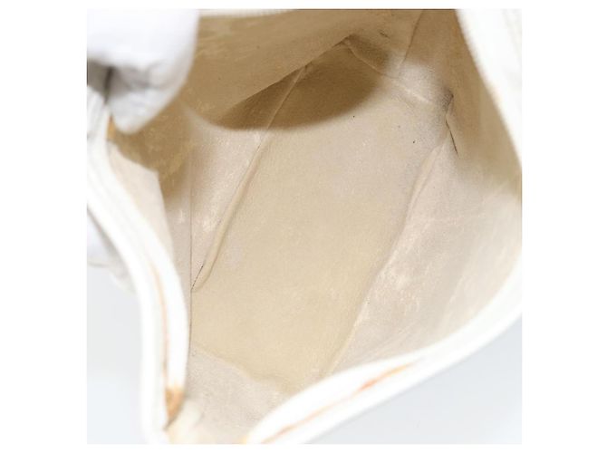 Gucci Borsa a Spalla Micro GG Supreme PVC Bianco Oro 007 115 1095 Auth ep11655 D'oro - vista 18