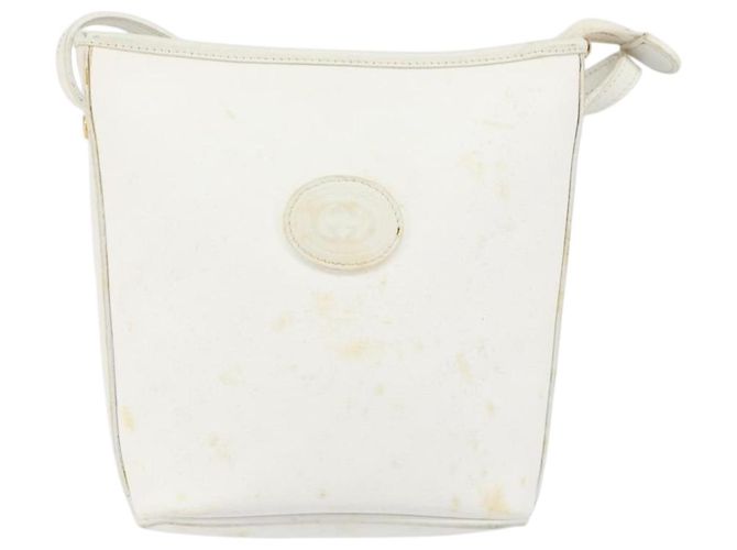 Gucci Borsa a Spalla Micro GG Supreme PVC Bianco Oro 007 115 1095 Auth ep11655 D'oro - vista 2