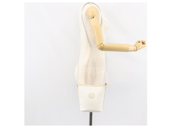 Gucci Borsa a Spalla Micro GG Supreme PVC Bianco Oro 007 115 1095 Auth ep11655 D'oro - vista 22