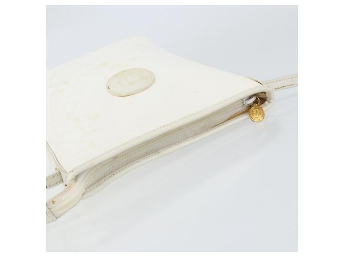 Gucci Borsa a Spalla Micro GG Supreme PVC Bianco Oro 007 115 1095 Auth ep11655 D'oro - vista 6