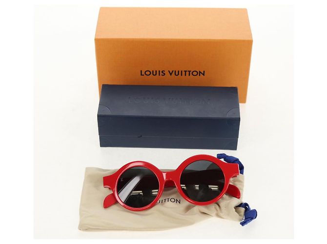 GAFAS DE SOL LOUIS VUITTON LV ~ Supreme de plástico Rojo LV Auth 128513M Roja - vista 12