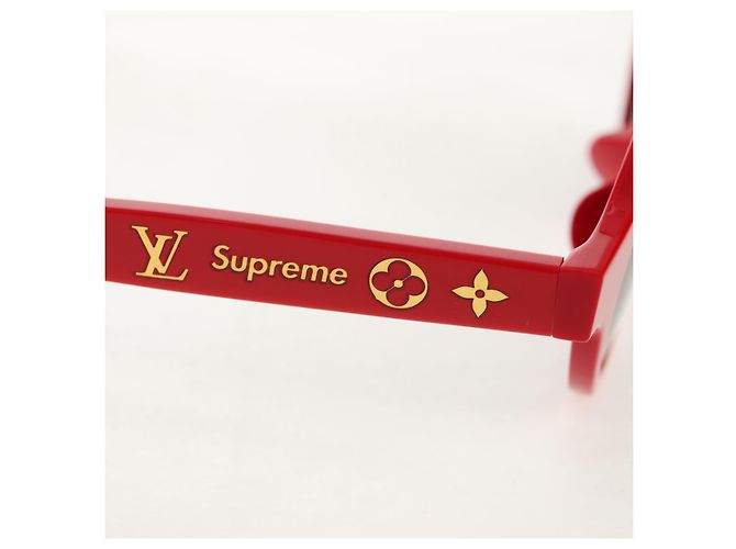 GAFAS DE SOL LOUIS VUITTON LV ~ Supreme de plástico Rojo LV Auth 128513M Roja - vista 15