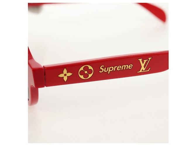 GAFAS DE SOL LOUIS VUITTON LV ~ Supreme de plástico Rojo LV Auth 128513M Roja - vista 16