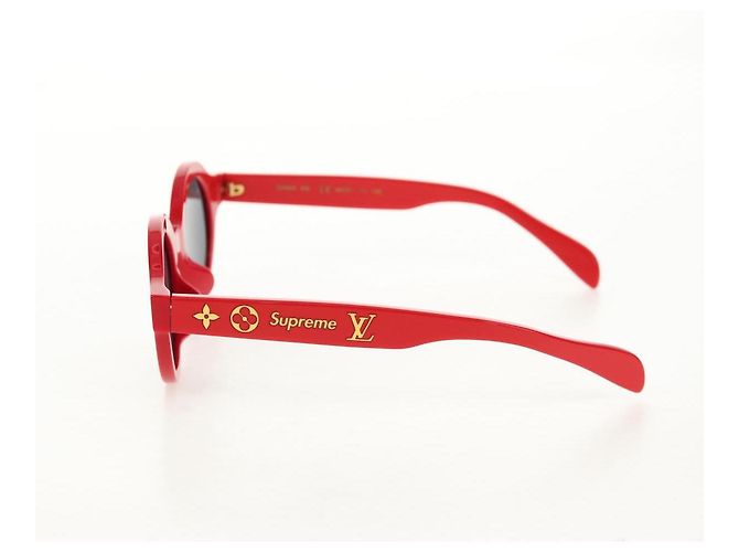 GAFAS DE SOL LOUIS VUITTON LV ~ Supreme de plástico Rojo LV Auth 128513M Roja - vista 3