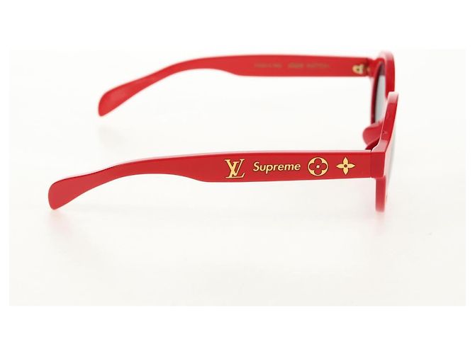 GAFAS DE SOL LOUIS VUITTON LV ~ Supreme de plástico Rojo LV Auth 128513M Roja - vista 4