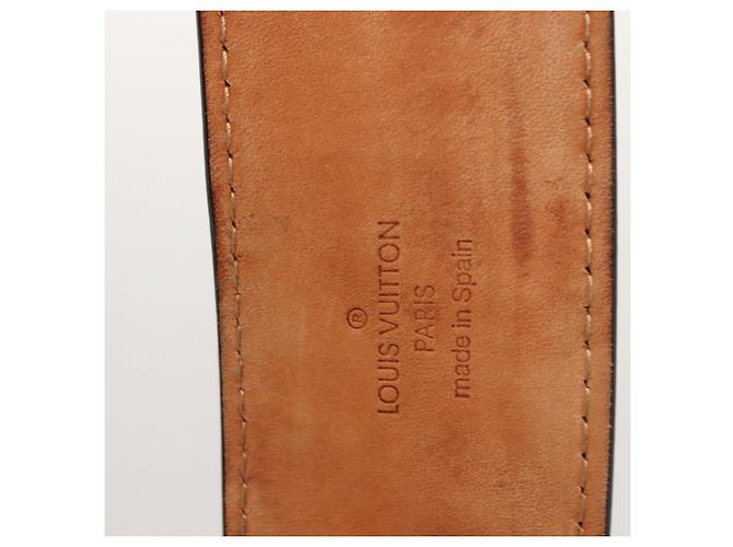 LOUIS VUITTON Cintura jeans Pelle 40,9" Nera LV Auth 148441 Nero - vista 10