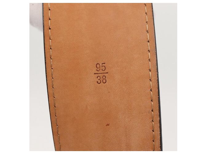 LOUIS VUITTON Cintura jeans Pelle 40,9" Nera LV Auth 148441 Nero - vista 9