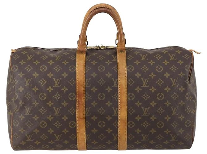 LOUIS VUITTON Borsa Boston Monogram Keepall 50 M41426 Auth LV 152323 Monogramma - vista 13