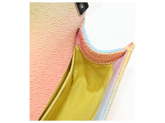 Borsa a Spalla Boy Chanel in Catena in Pelle Caviar Argento Arcobaleno CC Auth 147968SM - vista 24
