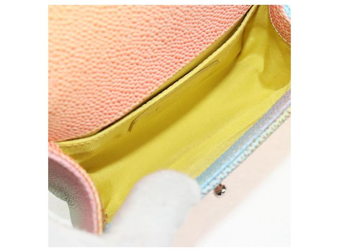 Borsa a Spalla Boy Chanel in Catena in Pelle Caviar Argento Arcobaleno CC Auth 147968SM - vista 9