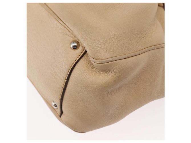 Borsa a mano in pelle Salvatore Ferragamo 2 in 1 Beige Argento Auth BA7666 - vista 16