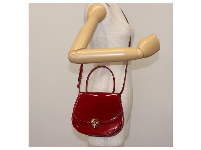Céline Borsa a Mano CELINE Smalto 2 vie Rosso Oro Auth BA6729 D'oro - vista 26