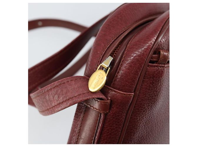 Cartier Borsa a spalla Must Line in pelle bordeaux e oro Auth bs29989 D'oro Bordò - vista 11