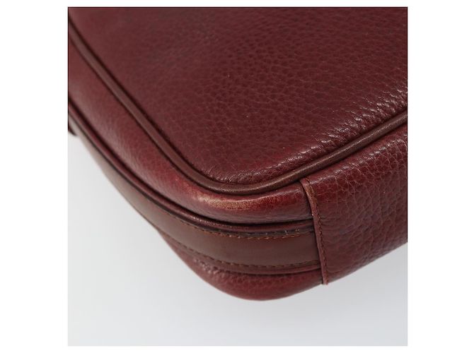 Cartier Borsa a spalla Must Line in pelle bordeaux e oro Auth bs29989 D'oro Bordò - vista 14