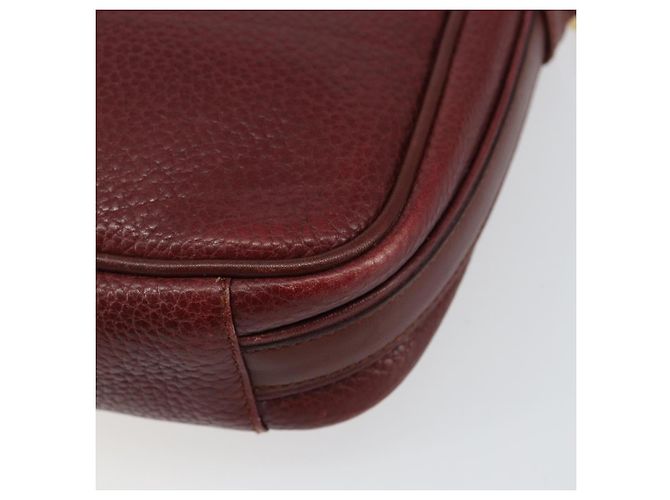 Cartier Borsa a spalla Must Line in pelle bordeaux e oro Auth bs29989 D'oro Bordò - vista 15