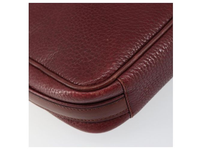 Cartier Borsa a spalla Must Line in pelle bordeaux e oro Auth bs29989 D'oro Bordò - vista 16