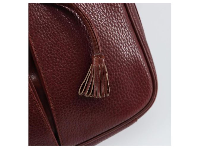 Cartier Borsa a spalla Must Line in pelle bordeaux e oro Auth bs29989 D'oro Bordò - vista 18