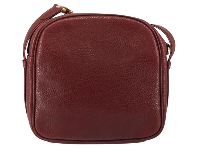 Cartier Borsa a spalla Must Line in pelle bordeaux e oro Auth bs29989 D'oro Bordò - vista 2