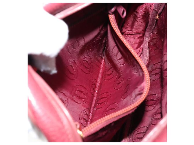 Cartier Borsa a spalla Must Line in pelle bordeaux e oro Auth bs29989 D'oro Bordò - vista 22