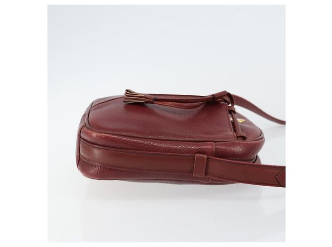 Cartier Borsa a spalla Must Line in pelle bordeaux e oro Auth bs29989 D'oro Bordò - vista 3