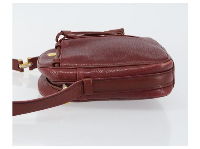 Cartier Borsa a spalla Must Line in pelle bordeaux e oro Auth bs29989 D'oro Bordò - vista 4