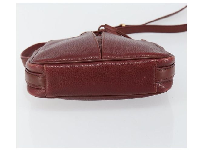 Cartier Borsa a spalla Must Line in pelle bordeaux e oro Auth bs29989 D'oro Bordò - vista 5