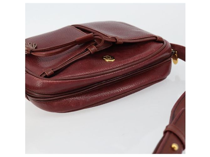 Cartier Borsa a spalla Must Line in pelle bordeaux e oro Auth bs29989 D'oro Bordò - vista 6