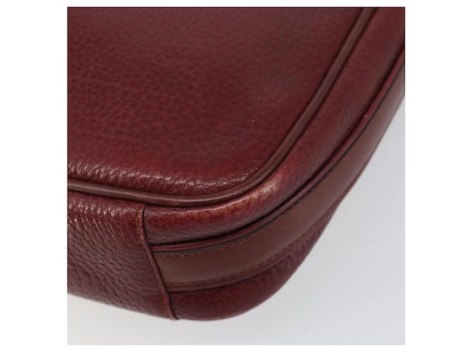 Cartier Borsa a spalla Must Line in pelle bordeaux e oro Auth bs29989 D'oro Bordò - vista 9