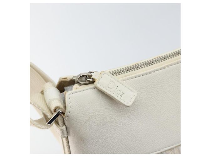 Borsa a Spalla in Tela Trotter Christian Dior Bianco Oro Auth ep11056 - vista 10
