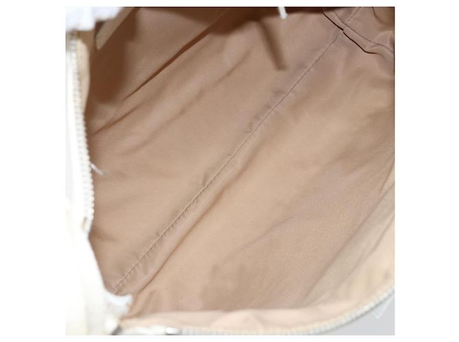 Borsa a Spalla in Tela Trotter Christian Dior Bianco Oro Auth ep11056 - vista 11