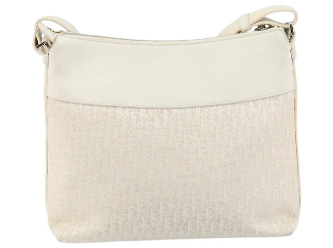 Borsa a Spalla in Tela Trotter Christian Dior Bianco Oro Auth ep11056 - vista 2
