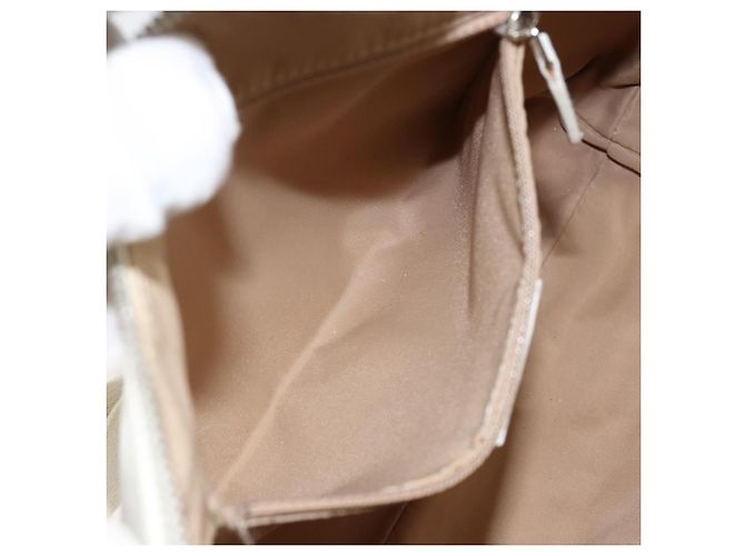 Borsa a Spalla in Tela Trotter Christian Dior Bianco Oro Auth ep11056 - vista 22