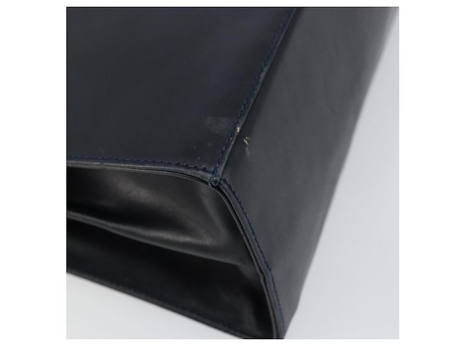 Borsa a mano Gancini in pelle blu navy e oro Auth 146338 di Salvatore Ferragamo D'oro - vista 16