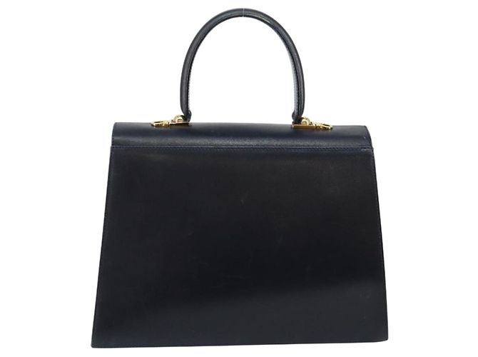 Borsa a mano Gancini in pelle blu navy e oro Auth 146338 di Salvatore Ferragamo D'oro - vista 2