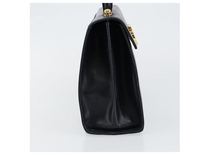 Borsa a mano Gancini in pelle blu navy e oro Auth 146338 di Salvatore Ferragamo D'oro - vista 4
