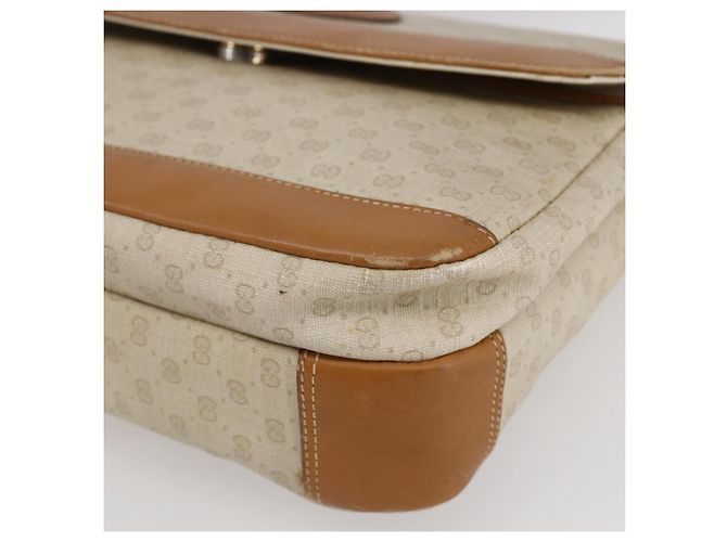 Gucci Borsa a spalla Micro GG Supreme in PVC Bianco Oro Auth BA6748 D'oro - vista 15