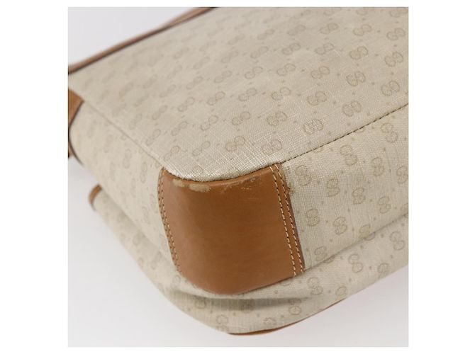 Gucci Borsa a spalla Micro GG Supreme in PVC Bianco Oro Auth BA6748 D'oro - vista 17